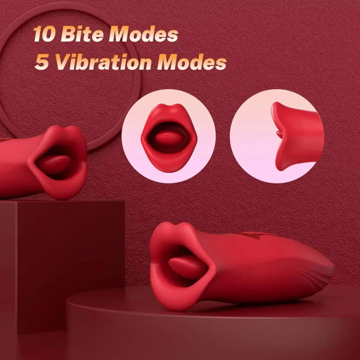 G-punktsvibrator för damer dildotunga slickar sugande bröstvårtor och klitoris stimulator för onani för kvinnor Real Feel Silikon Vuxen T — image 3