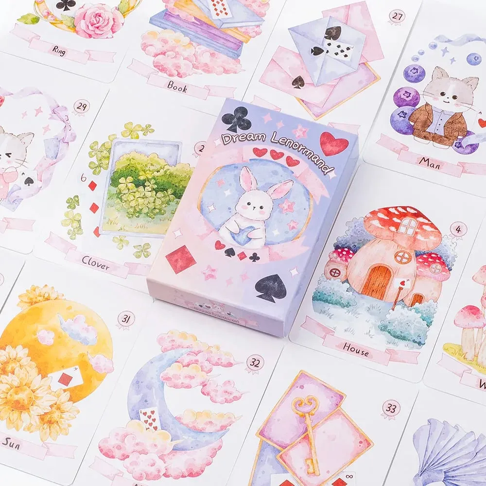 Rana 42Pcs Psychic Dream Lenormand Tarot Deck Wizard Oracle Cards Prophecy Deck 8.9*5.7cm for Divination And Oracle Reading — image 1