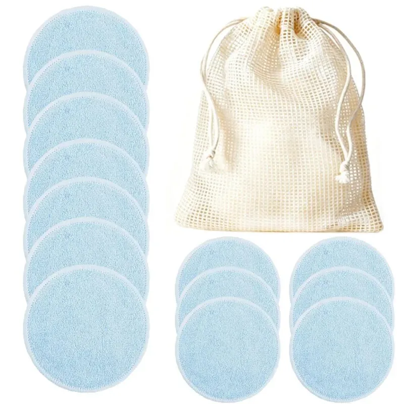 12pcs Reusable Cotton Pads Washable Makeup Remover Discs Washable Round Bamboo Make Up Pads Skin Care Tool HZM06 — image 9