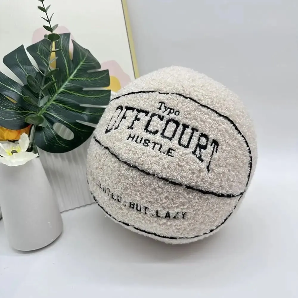 New Soft Offcourt Basketball Pillow Pillow Cushions Basketball Shaped Pillow Fuzzy Pillow Bedroom — image 4