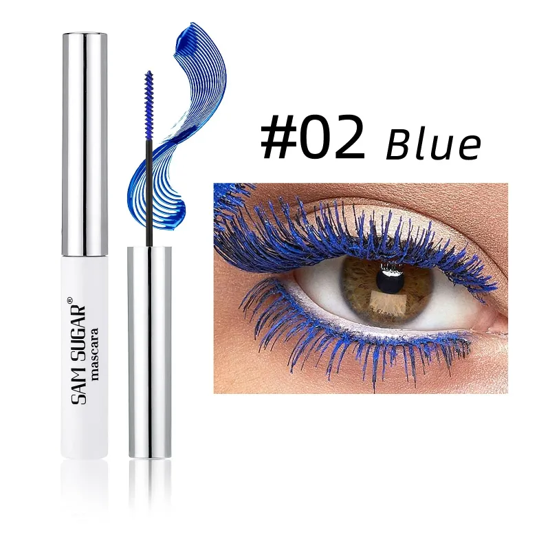 Färgglad Slender Mascara Vattenfast Snabbtorkande Curling Ögonfransar Flerfärgade Fransar Makeup Långvarig Blågrön Kosmetika — image 10
