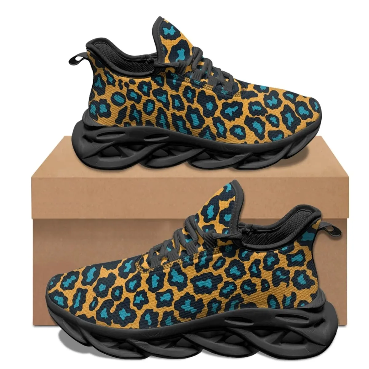 Trendy Leopard Print Men's Running Shoes Fashion Sneakers for Mens Slip-On Non Slip Men’s Blade Sneakers — image 4