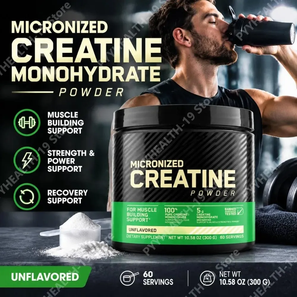 Micronized Creatine Monohydrate Pure & Unflavored Powder for Muscle Building Strength Power & Recovery Support Adults 300g — image 1