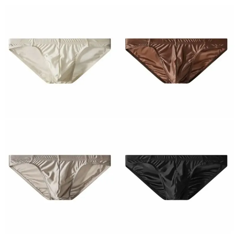 Breathable Low Waist Men Thin Panties Male Lingerie Underpants Men's Underwear Simple Ice Cool Briefs Summer — image 6