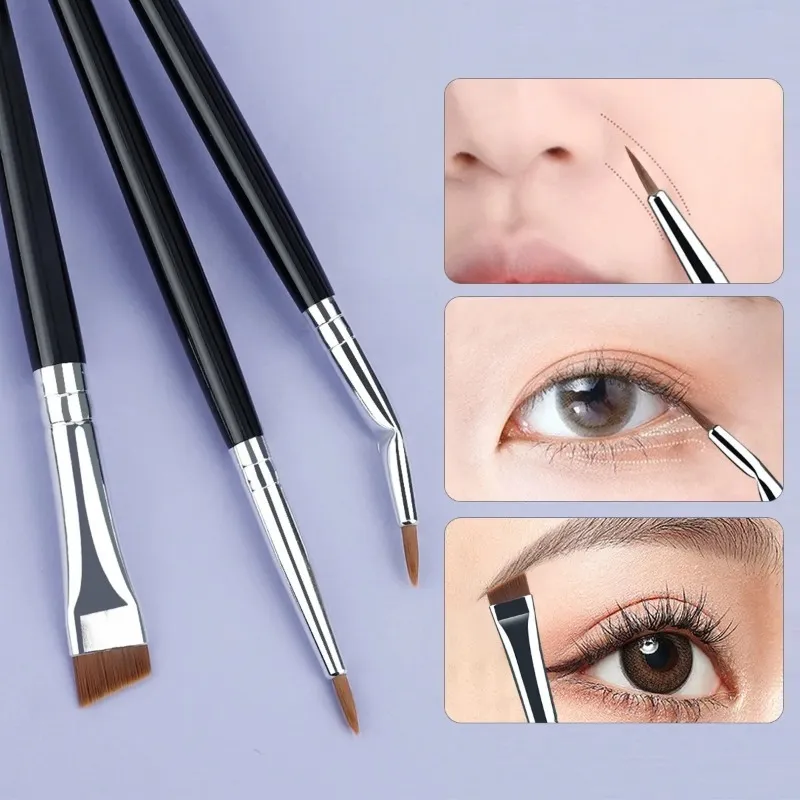 3Pcs Combination Detail Brushes Ultra-thin Lip Line Eye Line Brush Concealer Brush Eye Brow Contour Lower Eyelid Makeup Brushes — image 2