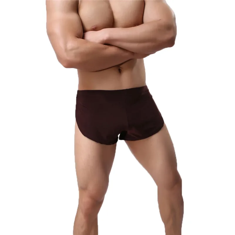 Männliche Höschen Unterwäsche Boxer Atmungsaktive Männer Boxer Pyjamas Side Split Unterhose Cueca Homem Shorts Nachtwäsche