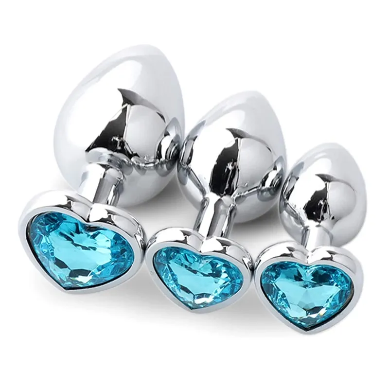 Metal Anal Plug for Women Men Couples Butt Plug Butt Toy Adult Game Masturbator Anal 3PCS Diamond Sex Toy for Adult Products — image 2