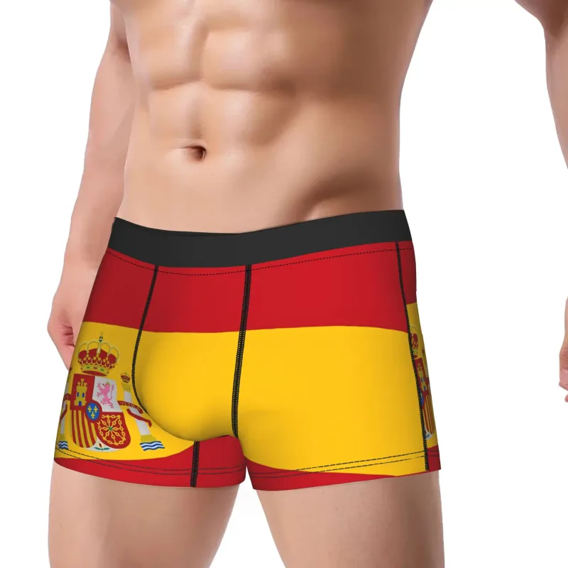 Spain Flag Boxer Brief Underwear Trenky Males Comfortable Boxershorts Design Oversize Underpants — image 2