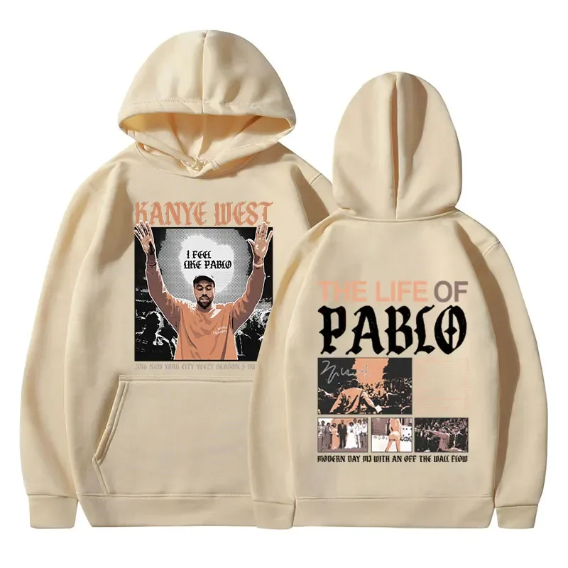 Rapper Kanye West Impressão gráfica Hoodies A VIDA DE PABLO Moletom Com Capuz Homens Mulheres Hip Hop Moda Vintage Oversized Moletons — image 11