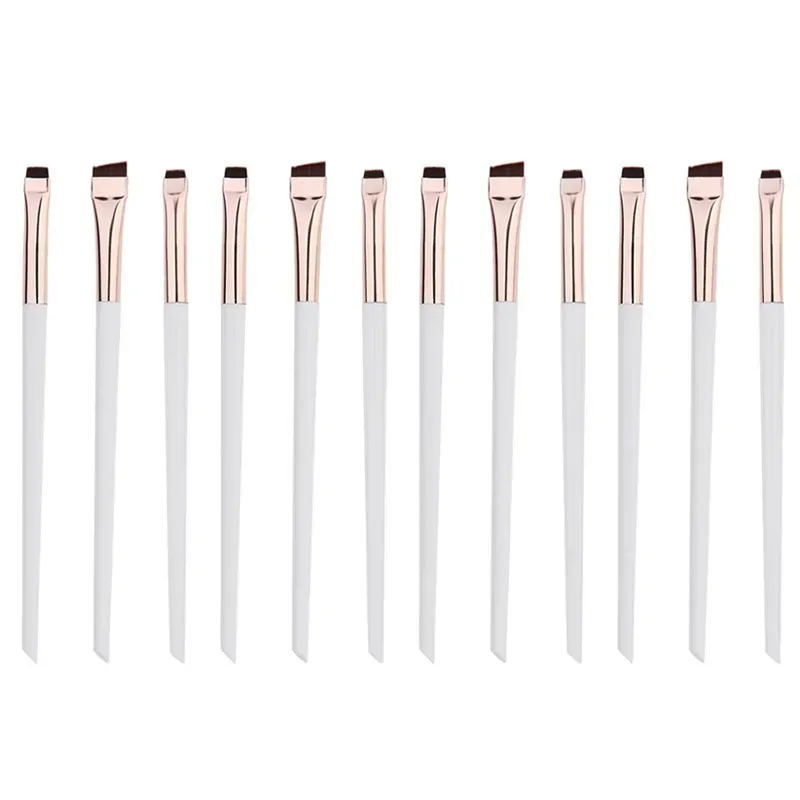 3/6/9/12Pcs Angled Eyeliner Brush Micro-Fine Tip for Brows & Cut Crease Vegan Professional Makeup Brushes — image 17