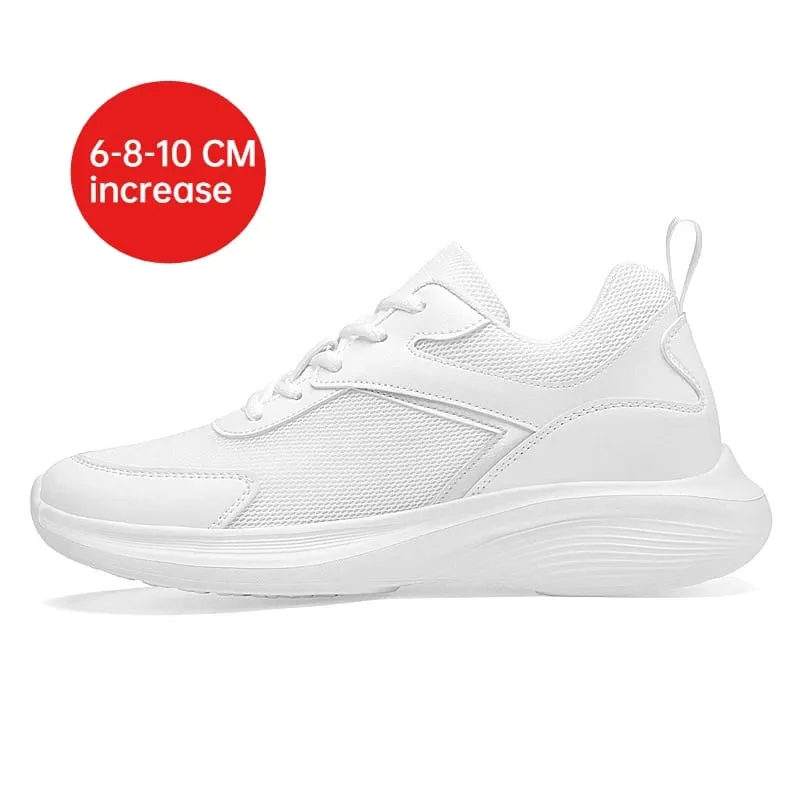 Men Fashion Height Increasing Sneakers Breathable Mesh Height Increase Shoes Microfiber Sole Comfortable Outdoor Walking Shoes — image 1