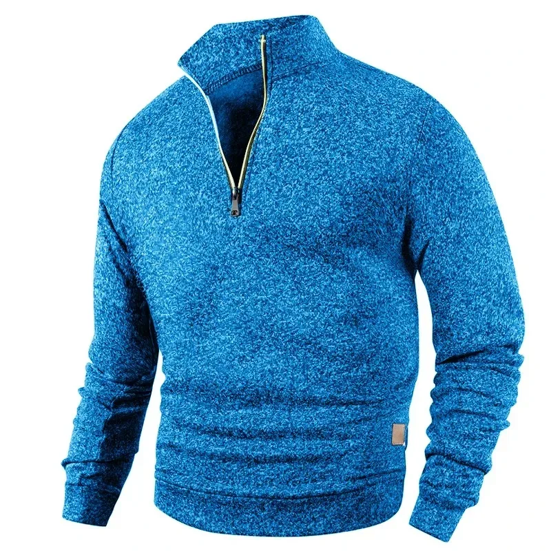 Animal Game Men's Half Zipper Sweatshirts Long Sleeve Solid Pullover Turtleneck Streetwear Warm Jacket Sport Coats Outerwear — image 10