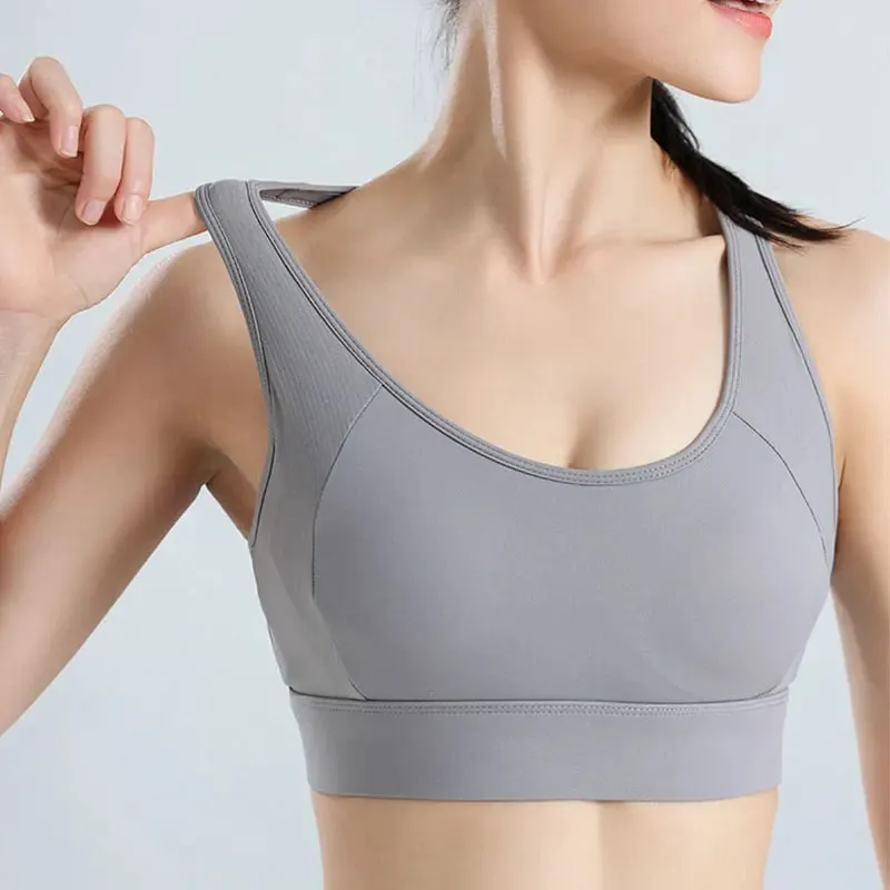 Sexy Back Yoga Crop Top Bra Inner Padded Fitness Tank Top Elastic Sport Bra Gym Vest Running Yoga Professional Workout Vest — image 6