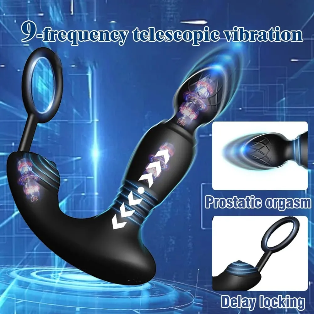 APP Control Vibrator para sa Mga Lalaki Male Thrusting Vibartor Prostate Massager Delayed Ejaculation Cork Ring Butt Plug Sex Toy para sa Pang-adulto — image 2