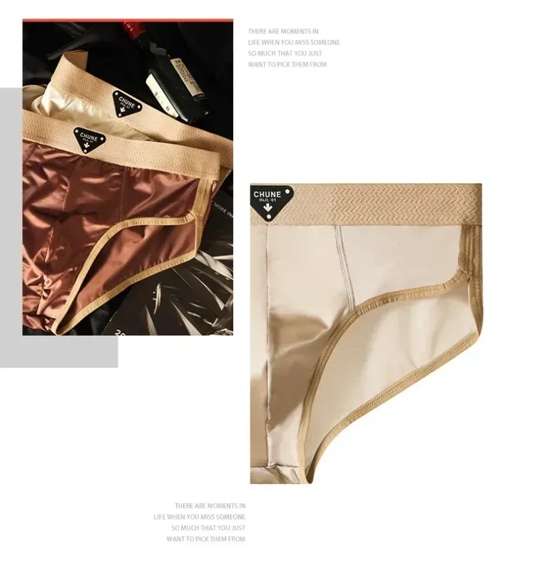 1/3PCS Panlalaking Briefs Ice Silk Satin-like Brief Panlalaking Panlalaki Summer Breathable Quick Drying Panty Sexy U Pouch Underwear — image 19