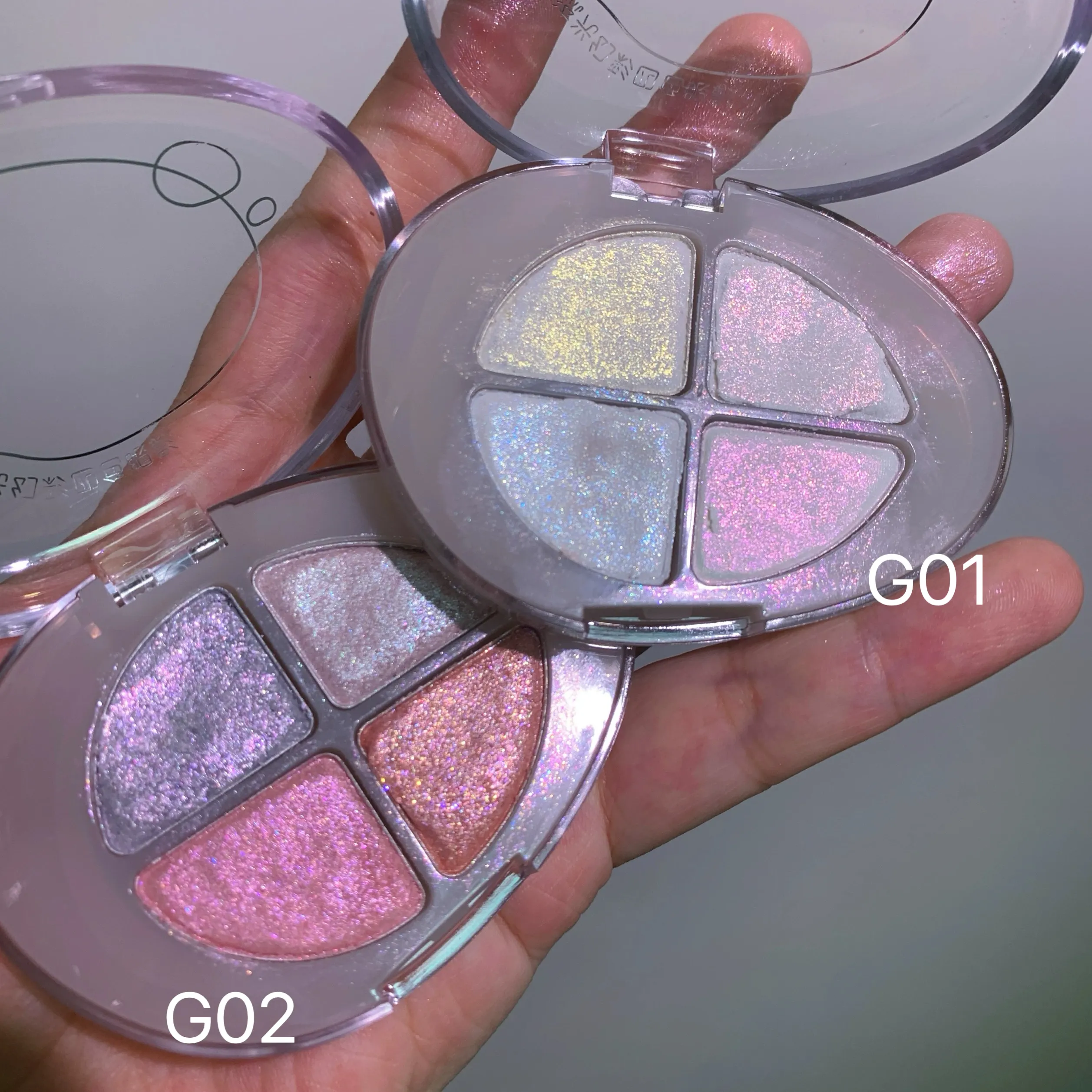 Four-color Eyeshadow Palette Glitter Pearlescent Flash Chameleon Shimmer Highgloss Portable Eye Shadow Eye Makeup — image 5