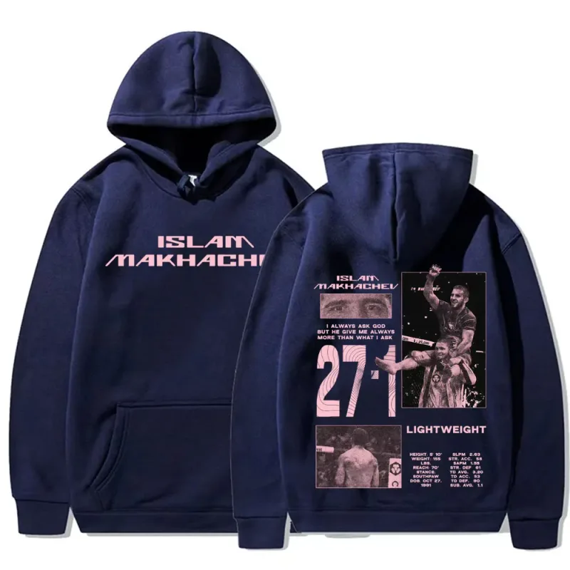 Limited Islam Makhachev Vintage Graphic Hoodies Men's Harajuku Fashion Classic Sweatshirts Casual Fleece Long Sleeve Pullovers