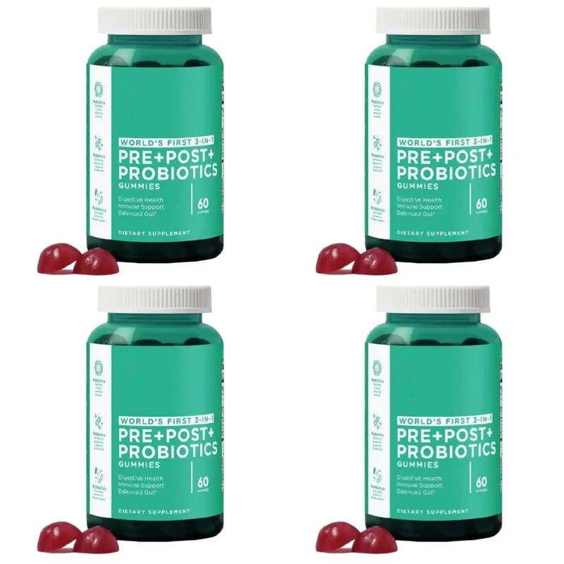 Conjunto de gomas de 3 pacotes: Ashwagandha para alívio do estresse, probióticos para a saúde intestinal + suplemento ACV Detox vegano sem glúten 60 ct cada — image 10
