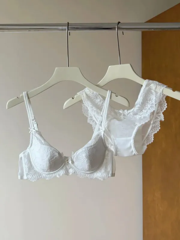 Lila Spets BH Dam Fransk Sexig Broderi Mjuk Bygel Minimizer Push Up Anti Sagging Underkläder BH 32‑38 — image 12
