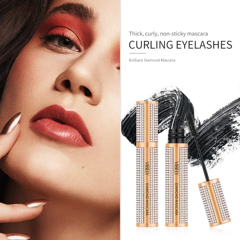 Diamant 4D Mascara Seide Faser Wasserdicht Lange Wimpern Verlängerung Verlängerung Dicke Schwarze Mascara Augen Make-Up Produkte Kosmetik — image 5