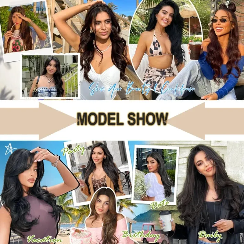 24 inch Long Wavy Hair Clip/Hair Extensions/Wigs/Women's Synthetic Wigs/Parties/Role-Playing/Different Events — image 6
