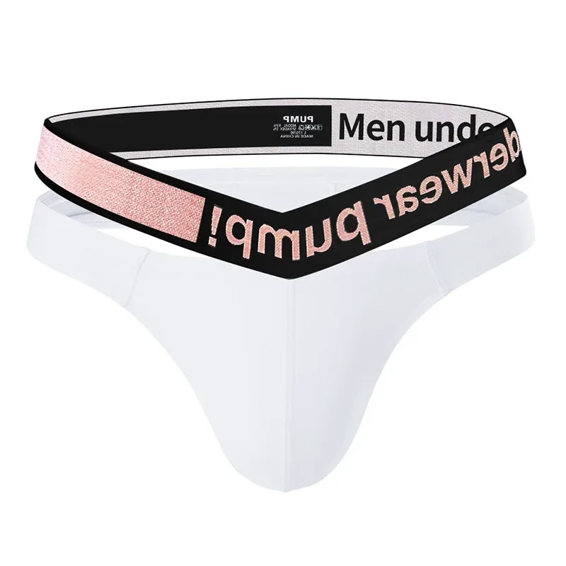 Trendy Little Triangle Masculino Juventude Cintura Baixa Ajuste Fechado Hip Lift Elástico Rosa Gradiente Com Decote Em V Pendurado — image 3