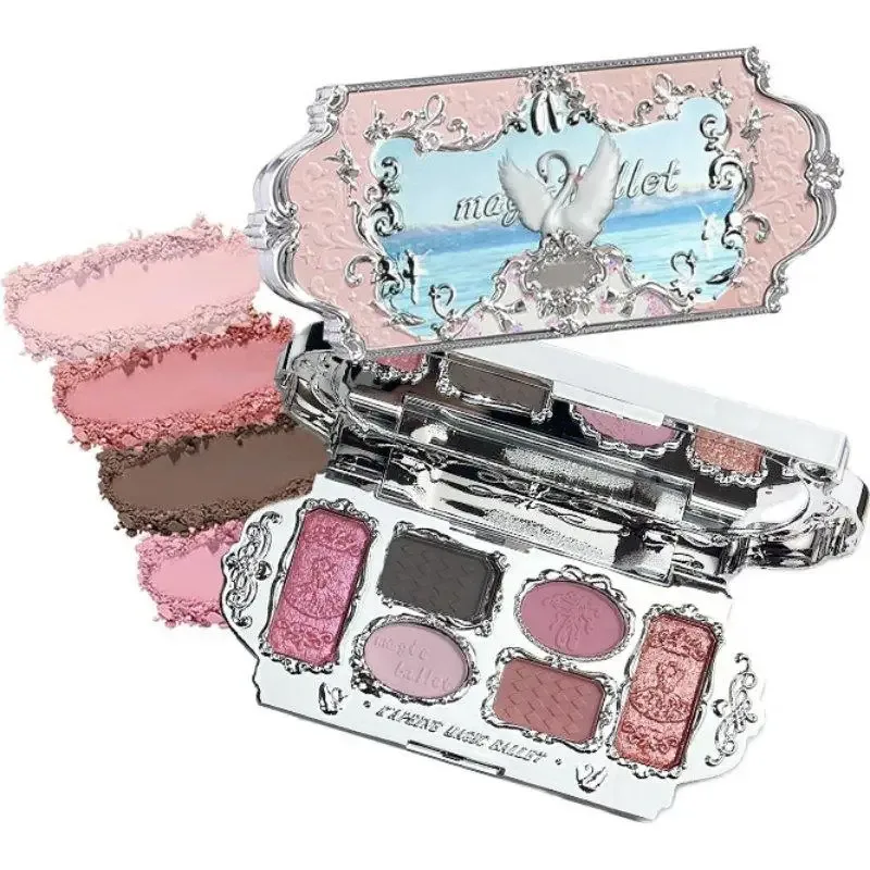 Magic Ballet Eyeshadow Palette Swan Ballet Eyeshadow Palette Matte Fine Shimmer Pearl Face Palette Glitter Eye Shadow