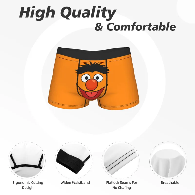 S-Sesames Streets Tango Elmo & Grover Cueca masculina Shorts Cuecas Boxershorts engraçados Qualidade Aduaneira Calcinhas Oversize — image 5