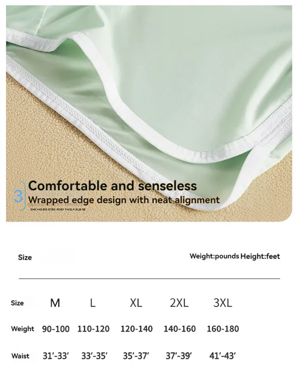 3 unidades/pacote de seda gelo respirável malha antibacteriana cuecas masculinas grande espaço bolsa calcinha alta cintura elástica boxer homme — image 12