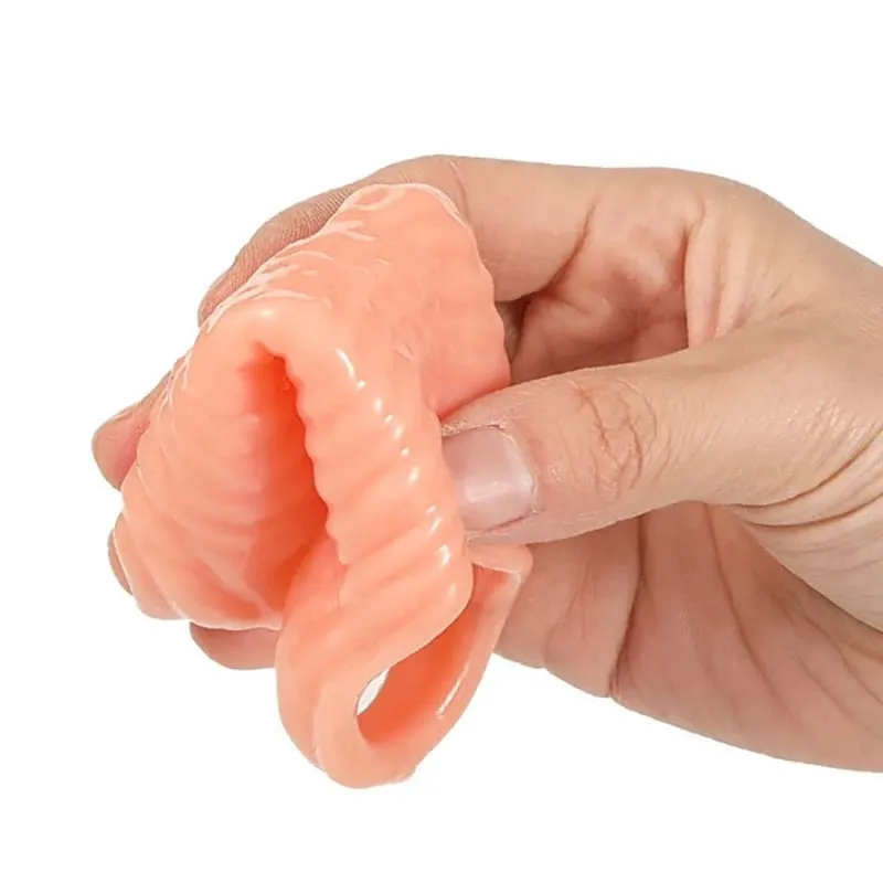 Penis Ring Male Realistic Penis Sleeve Extender Cock Sleeve Enlargement Delay Ejaculation Cock Ring Reusable Sex Toy — image 4