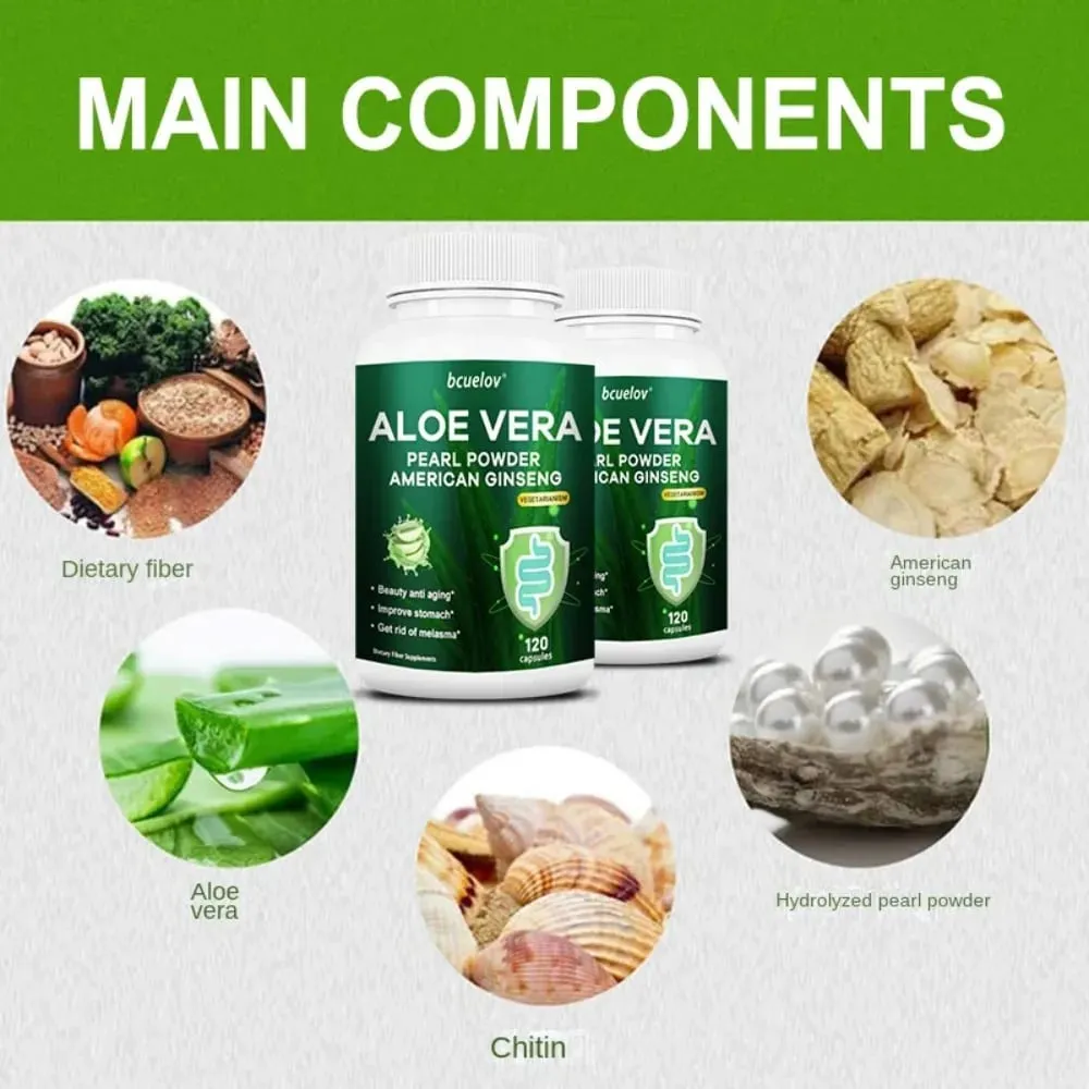 Aloe Vera Extract Capsules Helps Relieve Constipation Colon Cleansing and Detoxification and Manages Weight Metabolism — image 3