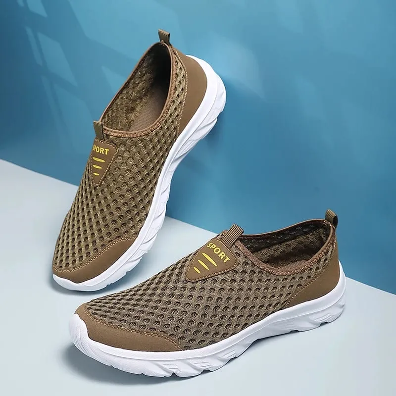 Sapatos casuais masculinos leves respirável deslizamento em tênis casuais masculinos anti-deslizamento sapatos de caminhada ao ar livre tamanho 39-46 — image 3