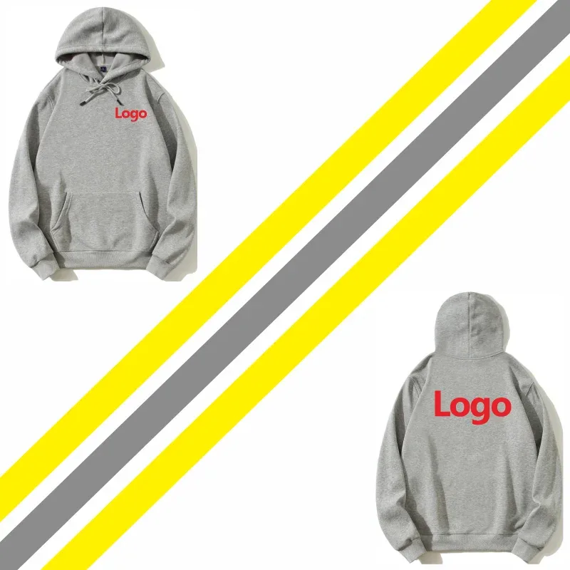 Moda impressão de alta qualidade hoodie logotipo personalizado grupo pessoal marca bordado masculino e feminino grosso 100% algodão pullovers velo — image 6