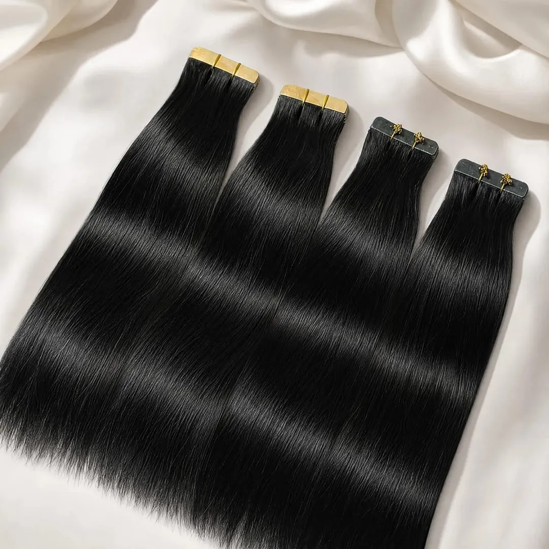 22 24 Inch 4A Medium Brown Tape In Hair Extensions Human Hair Seamless Invisible 21Pcs/Pack 50g Remy Colored Straight Brazilian 100% Pure Human Hair For Women — image 1