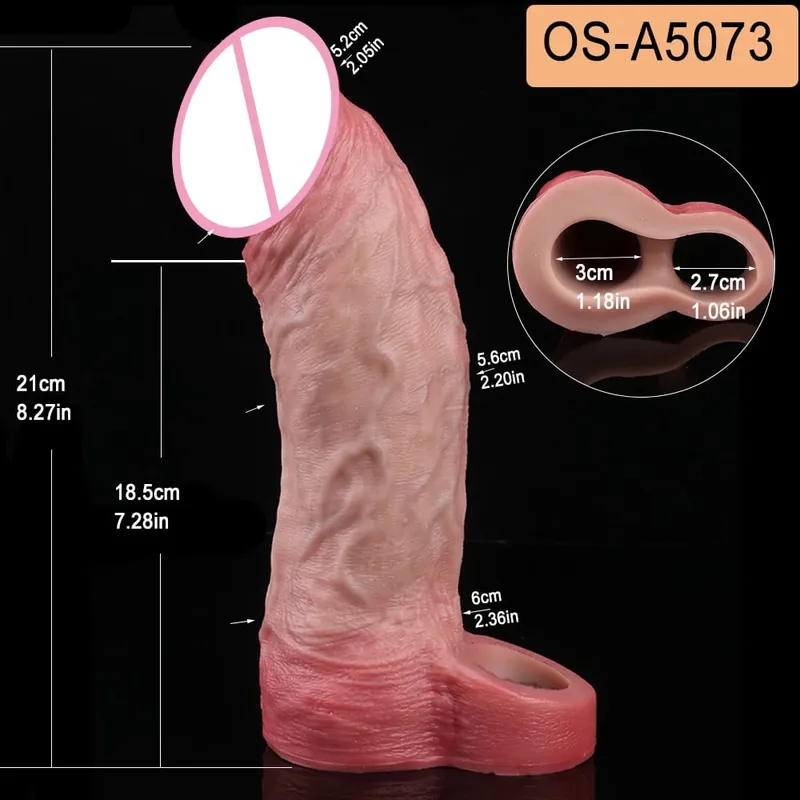 Close Head Realistic Penis Sleeve Szexjátékok férfiaknak Késleltetett magömlés Púshosszabbító Pároknak Sex Pleasure Sexshop — image 9