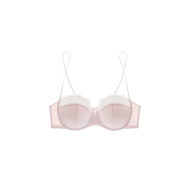 Women's Pure Sensual Lace Lingerie Set Summer Thin Bralette Small Breasts Gather Push Up No Empty Cup Beautiful Bra Cover Set — image 2