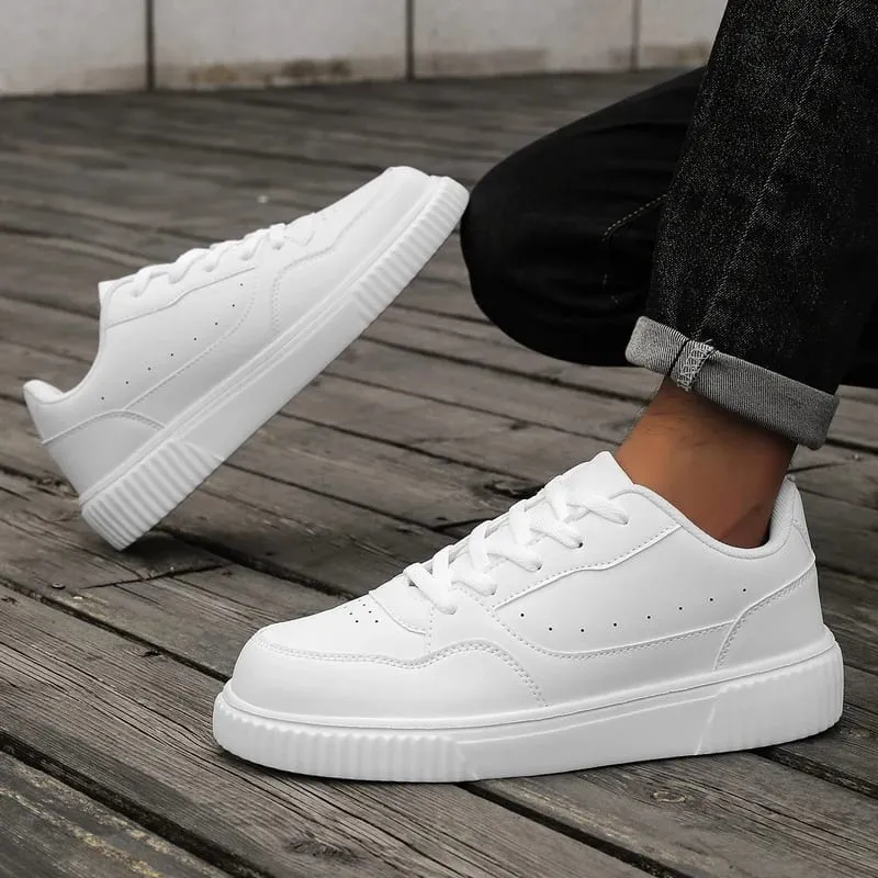 Unisex Sneakers All Season Casual Shoes Men Platform Chunky Footwear Women Solid Color Lace Up Couples Minimalist Board Shoes — image 1
