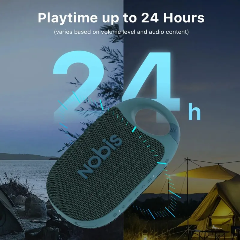 Portable Bluetooth Speaker with App Clip N1 Speaker Beat Mode Up to 24H Playtime IP68 Waterproof BT 5.3 HD Sound Stereo Pairing Custom EQ Perfect for Outdoor Home and Adventure — image 3