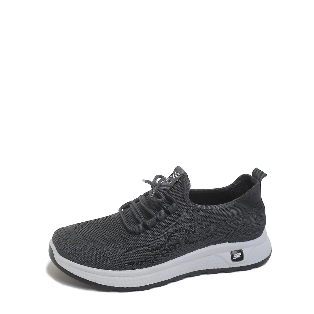 Minimal Solid Hue Men Mesh Lace-Up Footwear Fine Hollow Perforated Knit Upper Bump Carved Black Outsole Versatile Trainer — image 9