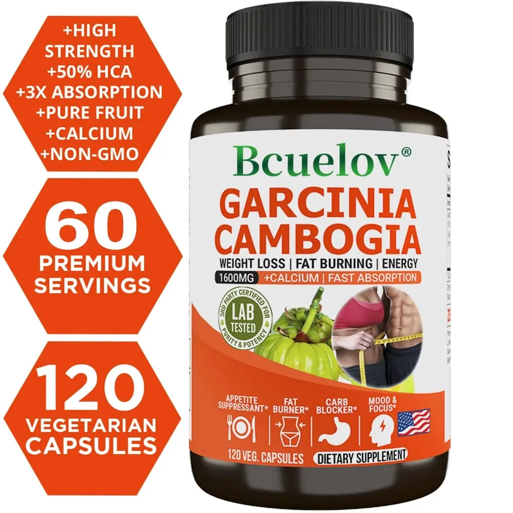 Bcuelov Garcinia Cambogia Capsule for Women & Men Fat Burning Intestinal Cleansing weight Management Supplement NON-GMO — image 1