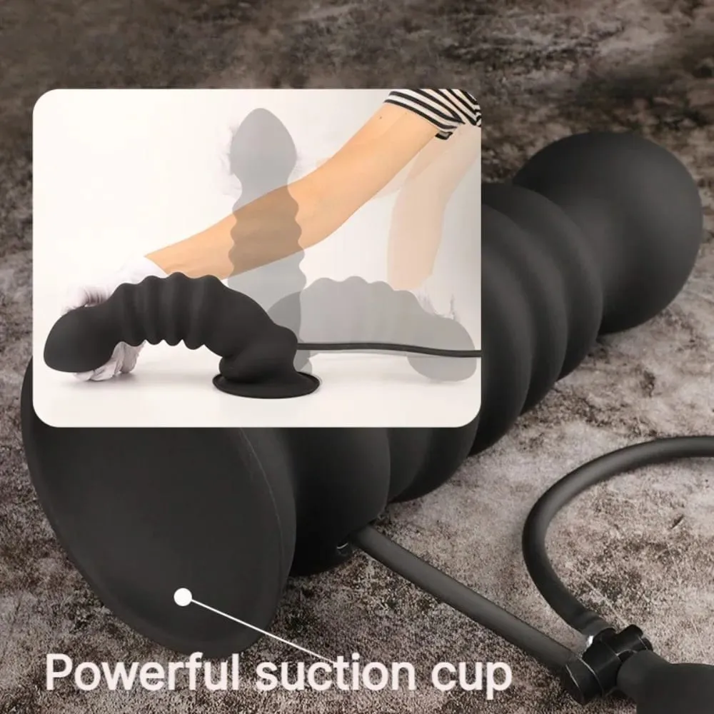Huge Inflatable Anal Plug with Suction Cup Silicone Big Butt Plug Anus Expansion Stimulator Prostate Massage Anal Sex Toys — image 6