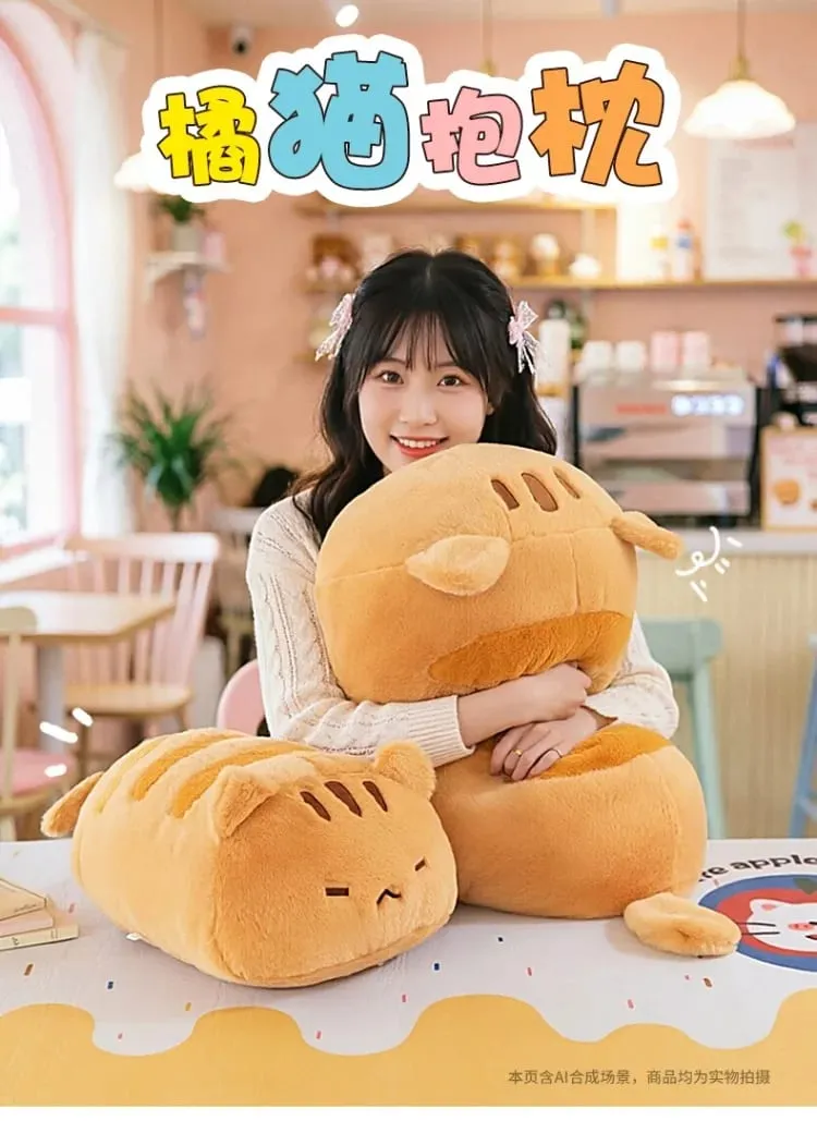 55/90cm Soft Cute Lying Cat Plush Pillow Nap Lumbar Back Support For Women Office Home Bedroom Sleeping Comfort Plush Cat Doll — image 7