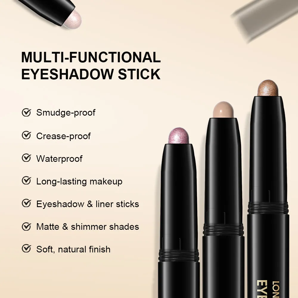 Eyeshadow Liner Sticks Matte & Shimmer Waterproof Metallic Glitter Eye Shadow Highlighter Pencil Eyeshadow Natural Cosmetics — image 5