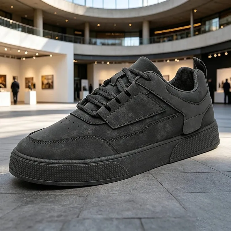 Men's Suede Casual Sneakers Low Top Lace-up Skateboard Shoes Fashion Breathable Streetwear Men's Flat Shoes — image 1