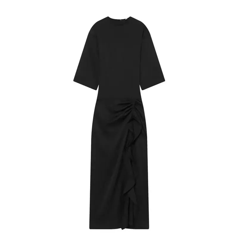 Long Dress Women's Summer 2026 New Slim Ruched Elegant Women's Holiday Dresses Street Chic Youth Unique Summer Dress — image 7