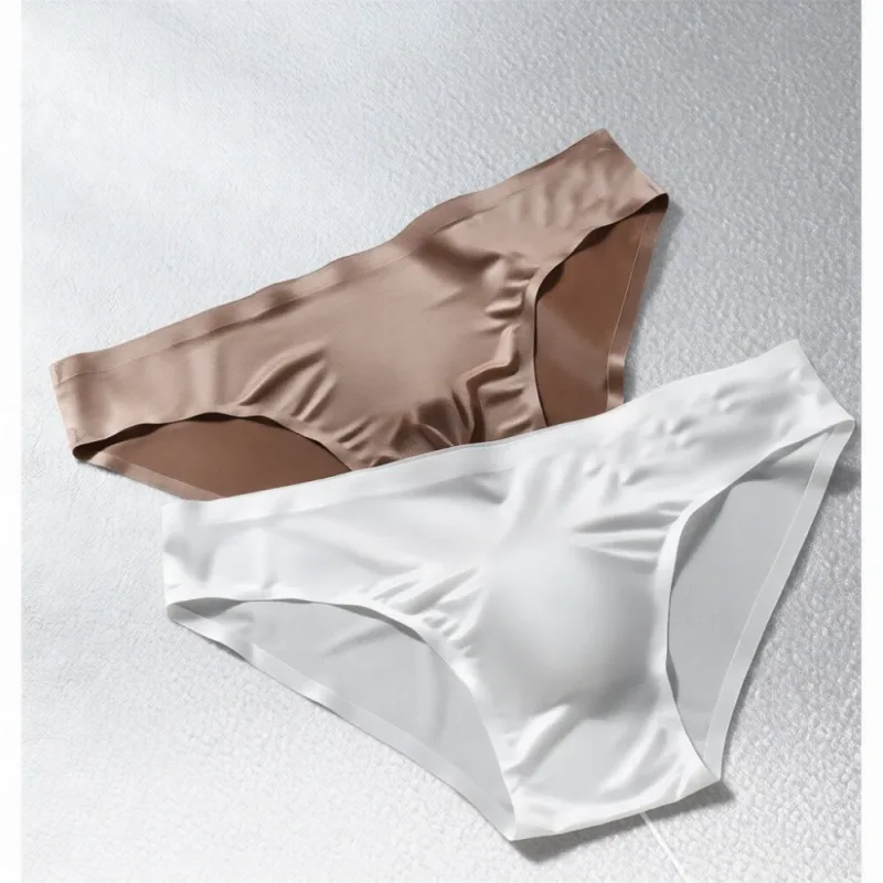 Mens Seamless Briefs Ice Silk Underwear 3D Pouch Breathable Quick Dry Elastic Low Waist Soft Solid Color Men Underpants — image 2