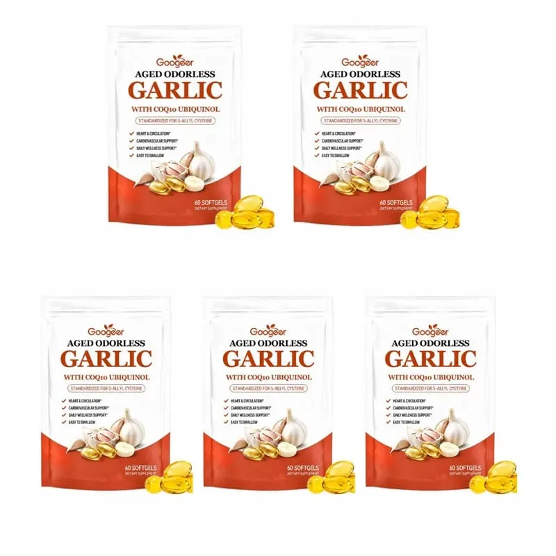 Aged Odorless Garlic Softgels with CoQ10 Ubiquinol & K2 Blood Pressure Heart & Circulation Support Cholesterol 60 Softgels — image 12