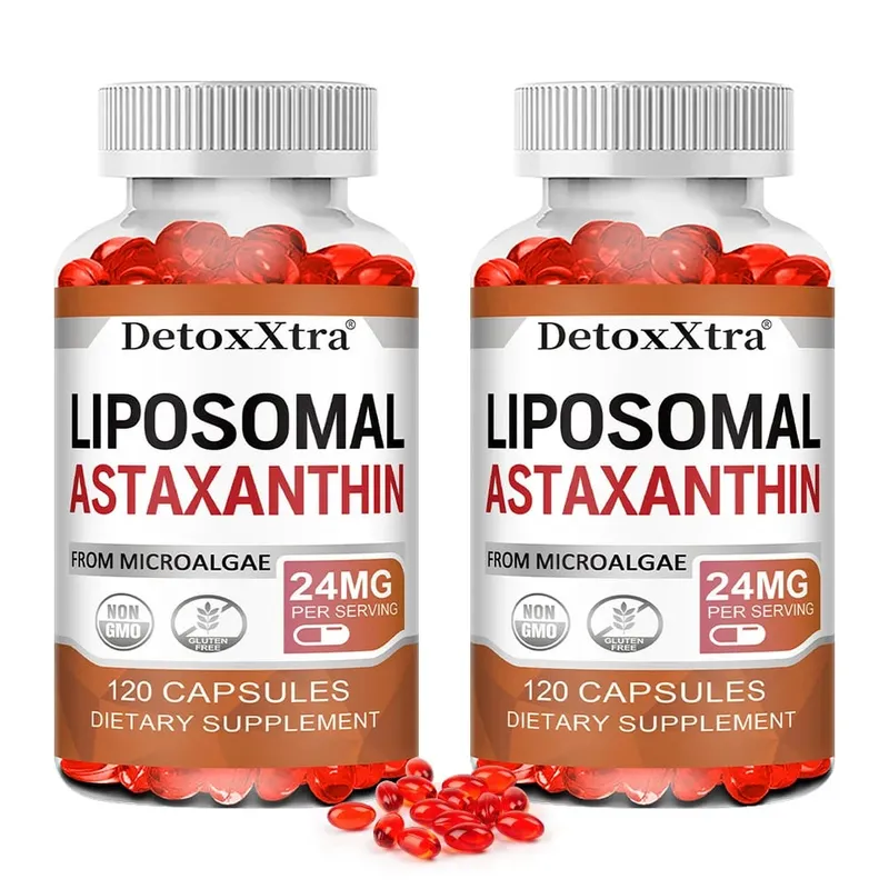 Liposomal Astaxanthin Supplement 24 MG Antioxidant Stronger Than VIT C Support for Cardiovascular Gut Skin + Eye Health