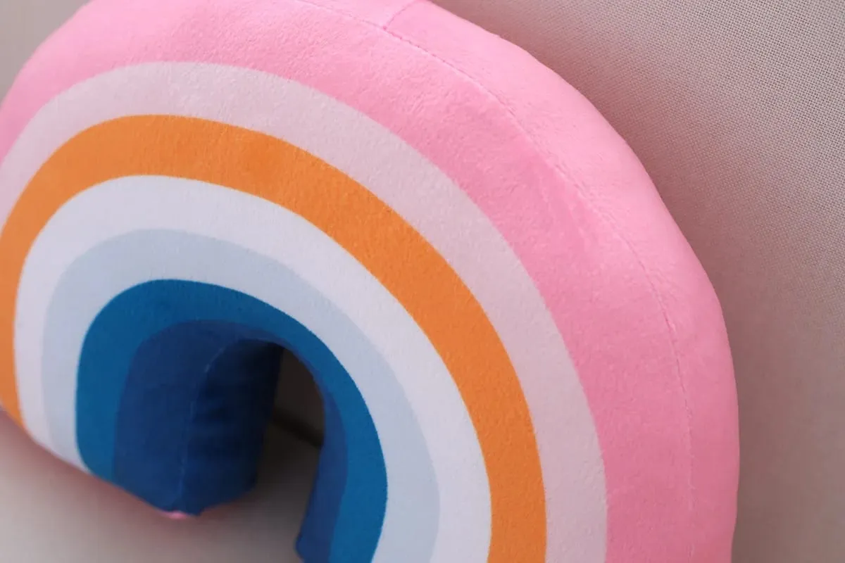35x25cm Rainbow Plush Pillow Stuffed Red Pink Sky Cushion C Shape Head Support Pillow Home Decor Plushie Prop Gift — image 5