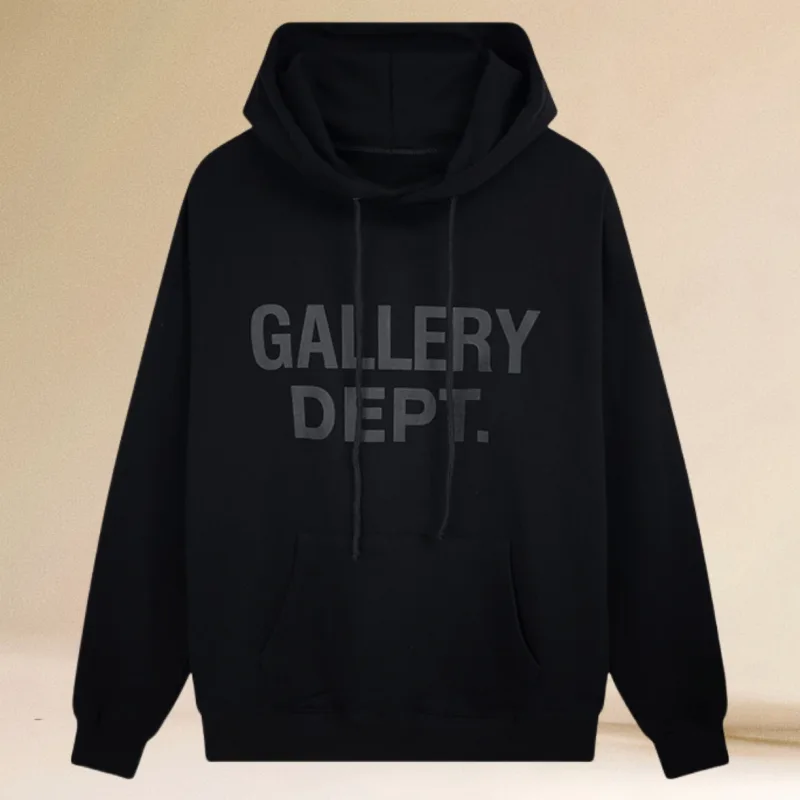 Nova galeria com capuz departamento com estampa de letras – estilo europeu moda de rua – ajuste solto americano high street camisa de manga — image 7
